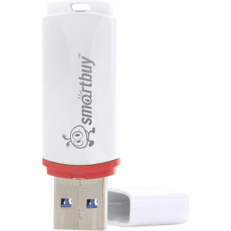 Флеш-память Smartbuy Crown, 64Gb, USB 2.0, бел, SB64GBCRW-W