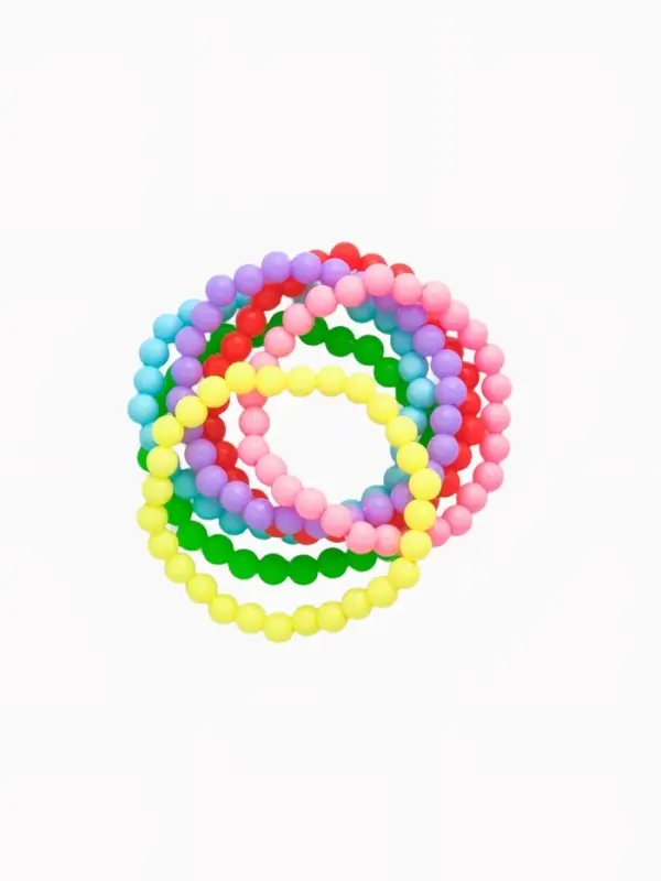 Набор детских браслетов &laquo;Выбражулька. Бусинки&raquo;, 6 шт., d=7 см, разноцветный