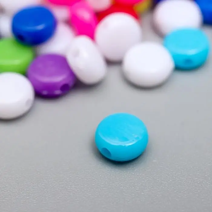 Бусины для творчества пластик  Бусины для творчества пластик "Цветные кругляшки" набор 20 гр 0,3х0,5х0,5 см