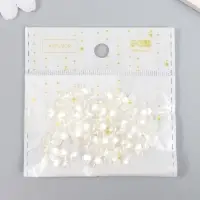 Декор для творчества пластик "Цветочек" жемчужный набор 35 шт 0,9х0,9 см