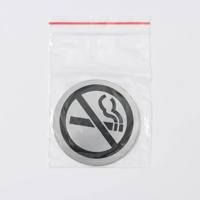 Табличка информационная  Табличка информационная "Не курить!", d=6 см, нержавеющая сталь, клейкая основа