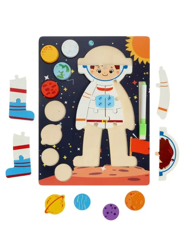 Деревянный Пазл-вкладыш  космос