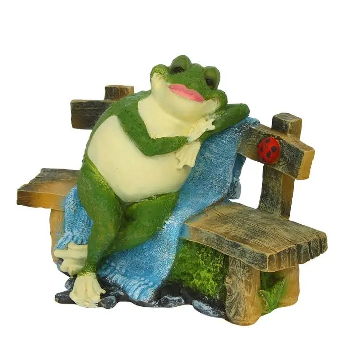 Садовая фигура  Садовая фигура "Лягушка на лавочке сидит" 27х38см