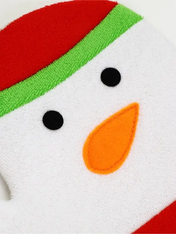 Мочалка варежка "Снеговик"