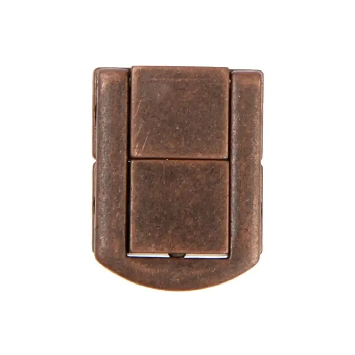 Замок-защелка на ящик ZM01, 3.2×2.5 см, цвет медь