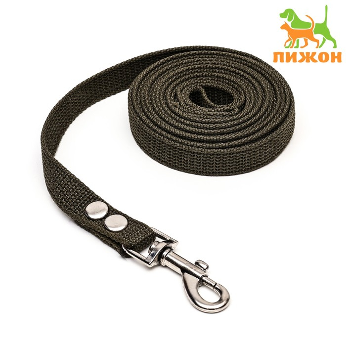 Поводок брезентовый 3 м х 2 см, тёмно-зелёный Поводок брезентовый 3 м х 2 см, тёмно-зелёный