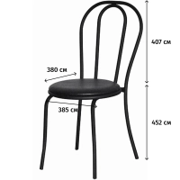 Стул для столовых UD_Венский СМ-7/6 каркас-черный к/з-черный К-01