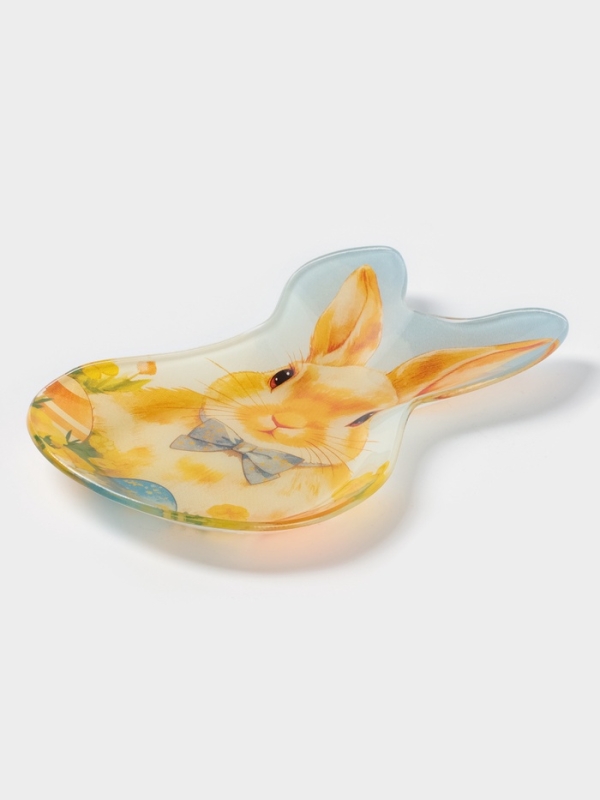 Блюдо сервировочное "Пасха. Кролик с бантиком", 21х13,5х1,8 см