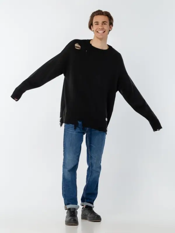 Джемпер оверсайз унисекс Grunge, черный, размер S/M