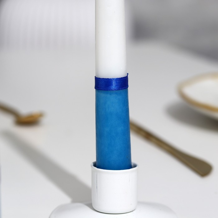 Набор свадебных свечей  Набор свадебных свечей "Совет да любовь" синий: родительские 1,8х17,5; домашний очаг 4х13,5