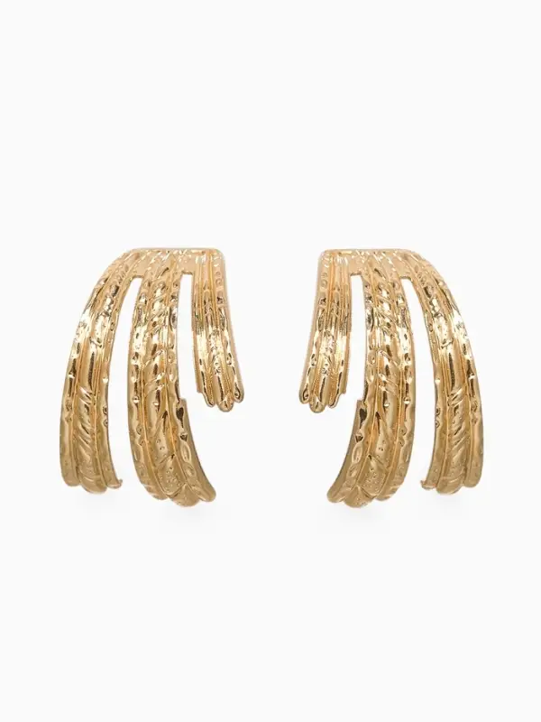 Серьги металл &laquo;Трио&raquo;, объёмные, цвет золото