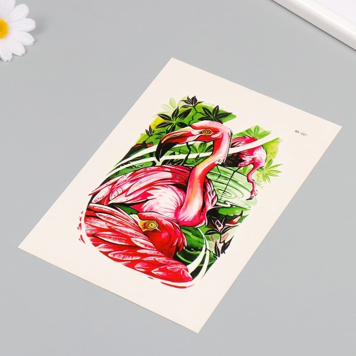 Татуировка на тело цветная Татуировка на тело цветная "Фламинго" 26,1х14,6 см