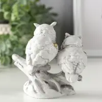Фигурка полистоун &laquo;Белые филины на коряге&raquo;, 5&times;9&times;8.5 см