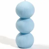 Свеча интерьерная "Шёлковые линии" 4х4х12,3 см, 150 гр, 13 ч, голубой