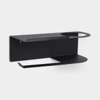 Держатель для туалетной бумаги с полочкой с отверстием для освежителя, цвет черный Держатель для туалетной бумаги с полочкой с отверстием для освежителя, цвет черный