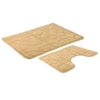 Набор ковриков для ванной и туалета тм VETTA Геометрия, 50x80см + 50x40см, полиэстер, 3 цвета