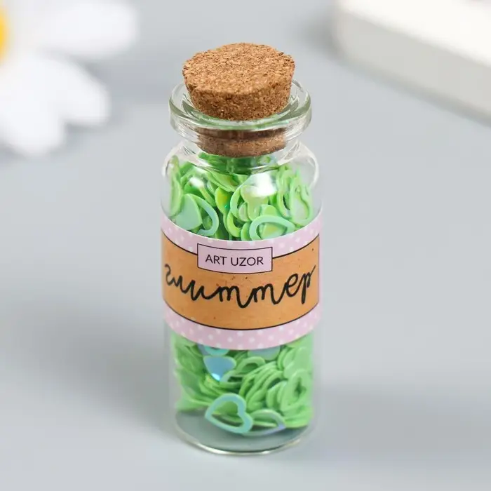 Глиттер в баночке "Сердечки. Перламутр" набор 6 гр МИКС 5х2х2 см