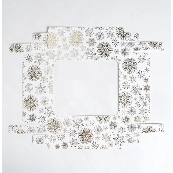 Коробка подарочная новогодняя складная &laquo;Снежинки&raquo;, 23.5&times;20.5&times;5.5 см, Новый год