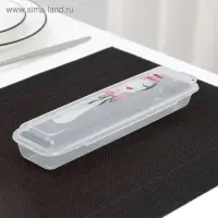 Футляр для столовых приборов Доляна, 24&times;7.5&times;3.8 см, прозрачный, рисунок МИКС