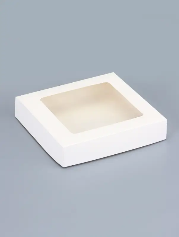 Контейнер навынос, с окном, белый, 20&times;20&times;4 см