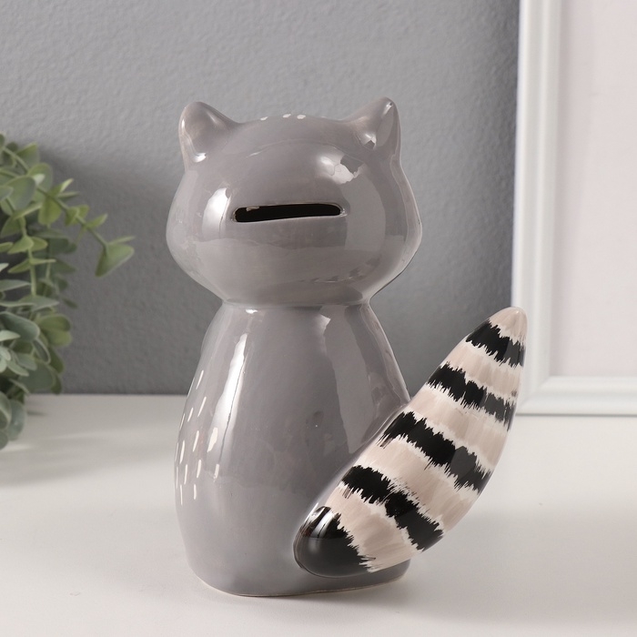 Копилка керамика Копилка керамика "Енот с малышом" 12,3х12,5х17,7 см