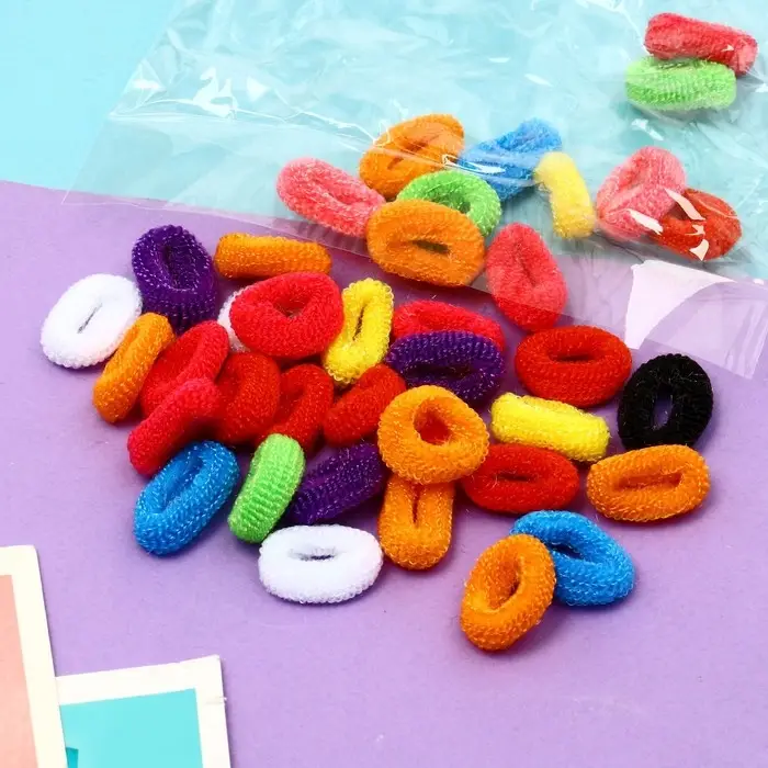 Резинки для волос «Махрушка», набор 40 шт., яркое ассорти, 2 см Резинки для волос «Махрушка», набор 40 шт., яркое ассорти, 2 см