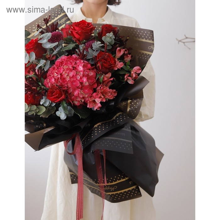 Пленка матовая для цветов Пленка матовая для цветов "Ришелье", розовый, 57 см х 5 м