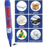 Маркер перманентный Crown Multi Marker 3-5 мм синий