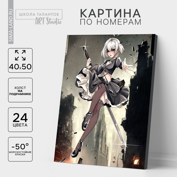 Картина по номерам на холсте с подрамником &laquo;Девушка с клинком&raquo;, 40 х 50 см
