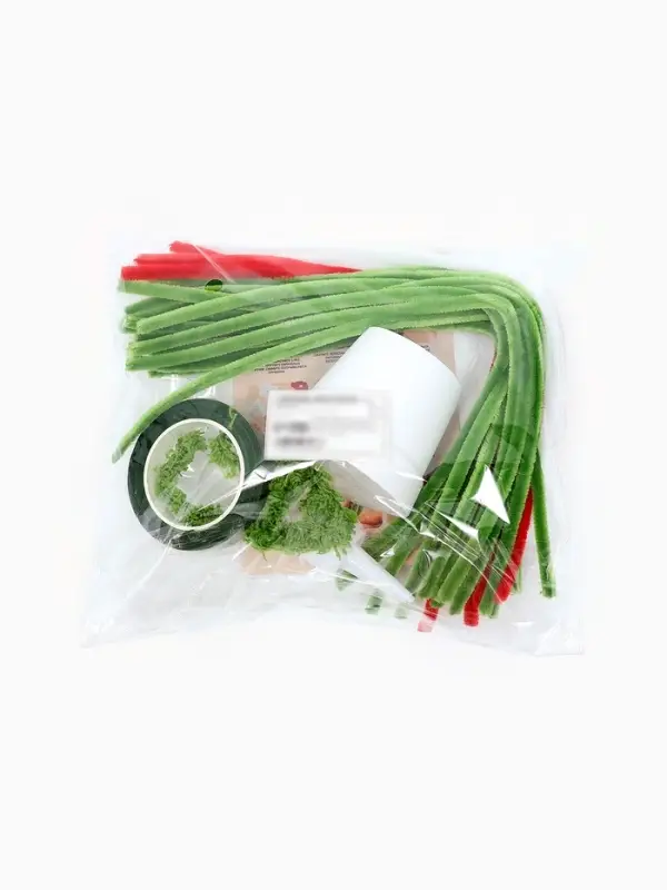 Набор для творчества цветы из пушистой проволоки в горшке, розовый цветок