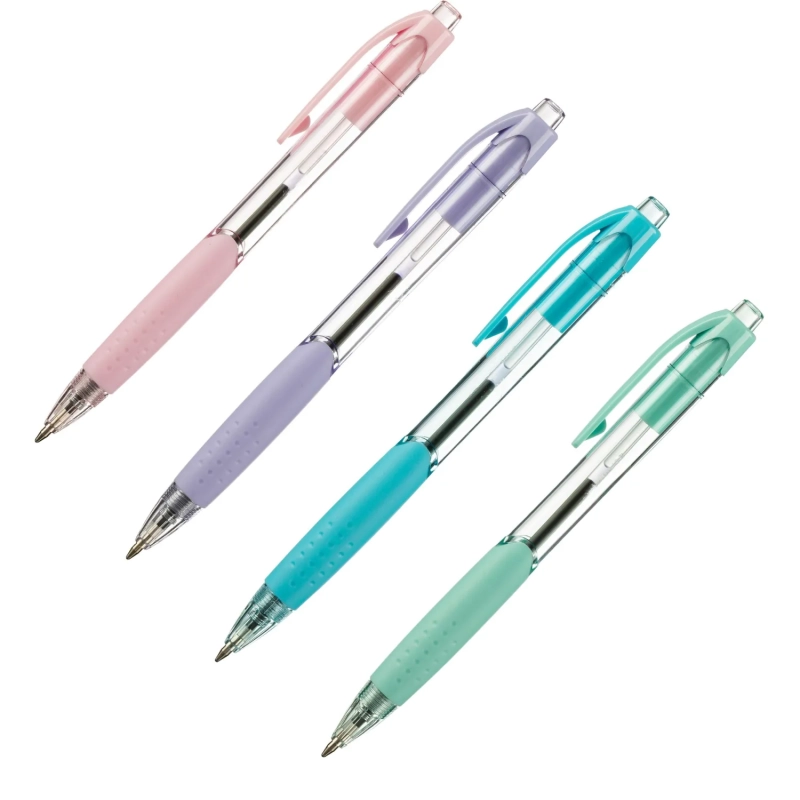 Ручка шариковая автомат. Deli Every,EQ41-BL,син,пул нак.0,7мм,4 цв.корп,асс