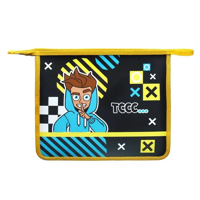 Папка для тетрадей А5, 205 х 240 х 40 мм, молния сверху, пластик/текстиль, Hatber "Влад А4"