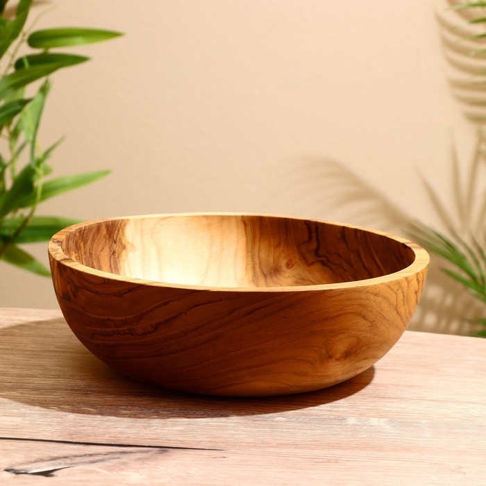 Салатник 25х25х7 см, тиковое дерево