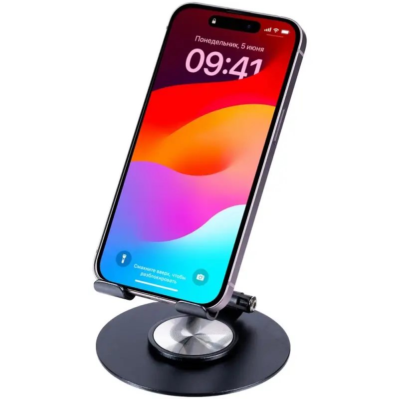Подставка для смартфона Smartic, черный металлик Подставка для смартфона Smartic, черный металлик