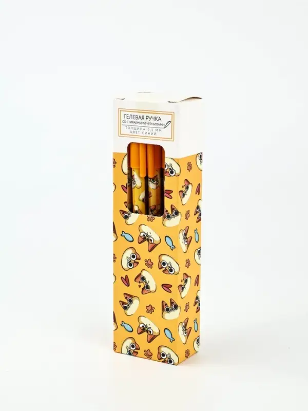 Ручка пиши-стирай, синяя паста, гелевая, 0.5 мм с колпачком &laquo;Кот&raquo;