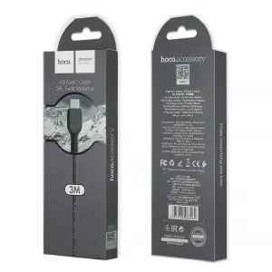 Кабель USB на Type-C 3M X20 HOCO черный