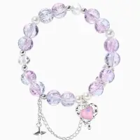 Браслет с подвесками &laquo;Сахарный. Сердце, искра&raquo;, d=6 см, шар № 10/8, розовый, фиолетовый в серебре