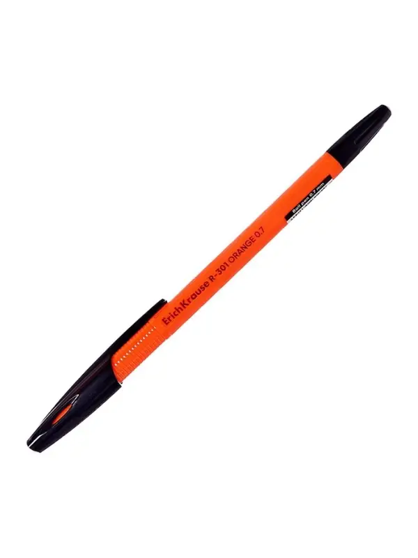 Ручка шариковая ErichKrause R=301 Orange Stick, узел 0.7 мм, чёрная