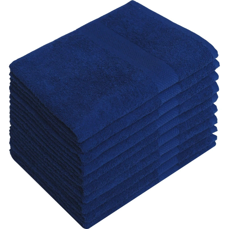 Набор полотенец махровых бордюр 440 г/м2, 50х90 темно синий, 10шт