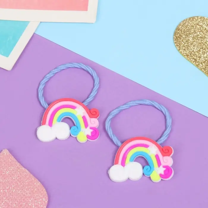 Резинка для волос Резинка для волос "Крошка" (набор 2 шт) радуга звёздочки, синий