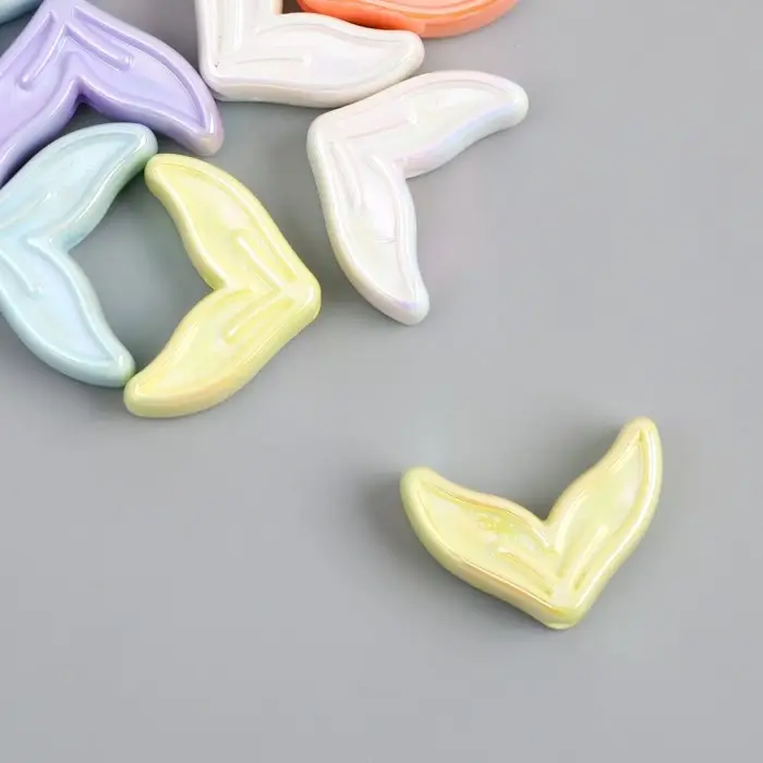 Бусина для творчества пластик "Рыбий хвост. Перламутровый глянец" МИКС 0,8х2х2,9 см