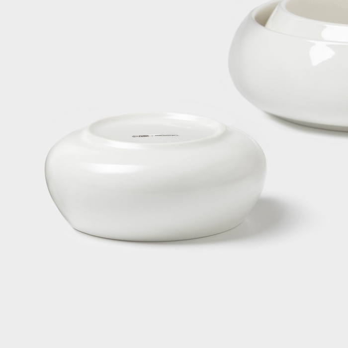 Набор салатников Magistro OliveQueen, 3 шт: 1500/800/450 мл, фарфор, белый Набор салатников Magistro OliveQueen, 3 шт: 1500/800/450 мл, фарфор, белый