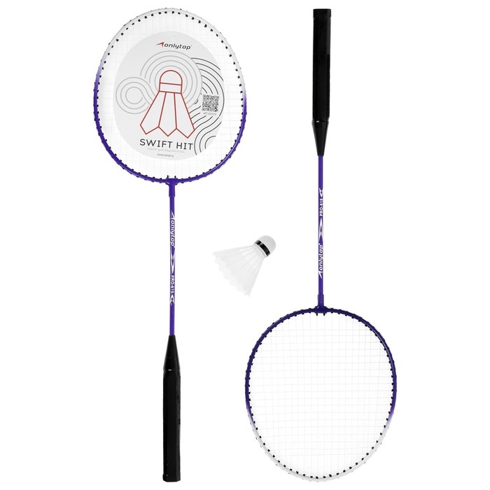 Набор для бадминтона ONLYTOP: 2 ракетки, волан, цвета МИКС Набор для бадминтона ONLYTOP: 2 ракетки, волан, цвета МИКС