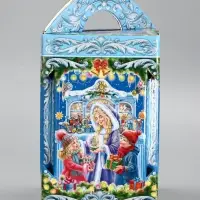 Подарочная новогодняя коробка «Новогодняя карусель» 15.8×15.8×23.5 см