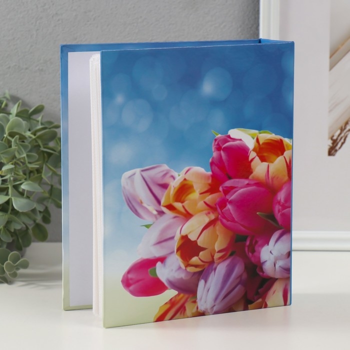 Фотоальбом на 200 фото 10х15 см Фотоальбом на 200 фото 10х15 см "Цветочная коллекция-4 Голубой"