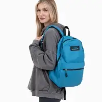 Рюкзак школьный на молнии, с карманом, однотонный, размер 30&times;12&times;40 см, синий