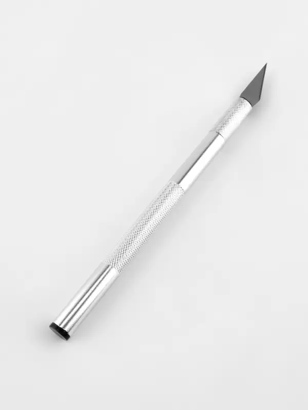Нож макетный для работы с кожей, 14.5&times;0.8 см, цвет серебряный