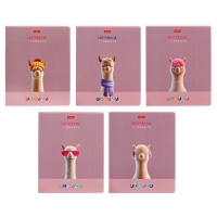 Тетрадь 48л кл "ALPACA", обл мел карт, скругл углы, лам Soft-touch, офс 60-65г/м², 5В МИКС