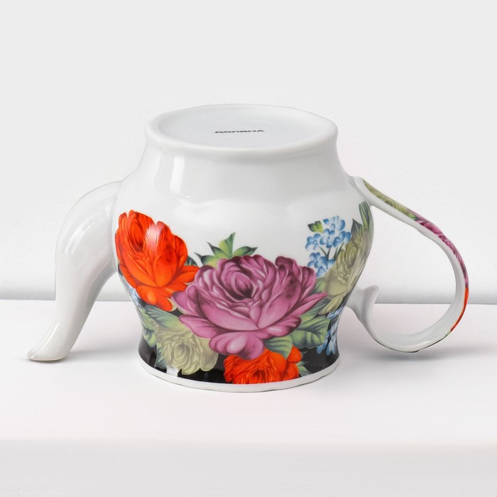 Сервиз чайный керамический на металлической подставке Доляна «Роспись», 13 предметов: 6 чашек 210 мл, 6 блюдец d=14 см, чайник 1 л Сервиз чайный керамический на металлической подставке Доляна «Роспись», 13 предметов: 6 чашек 210 мл, 6 блюдец d=14 см, чайник 1 л