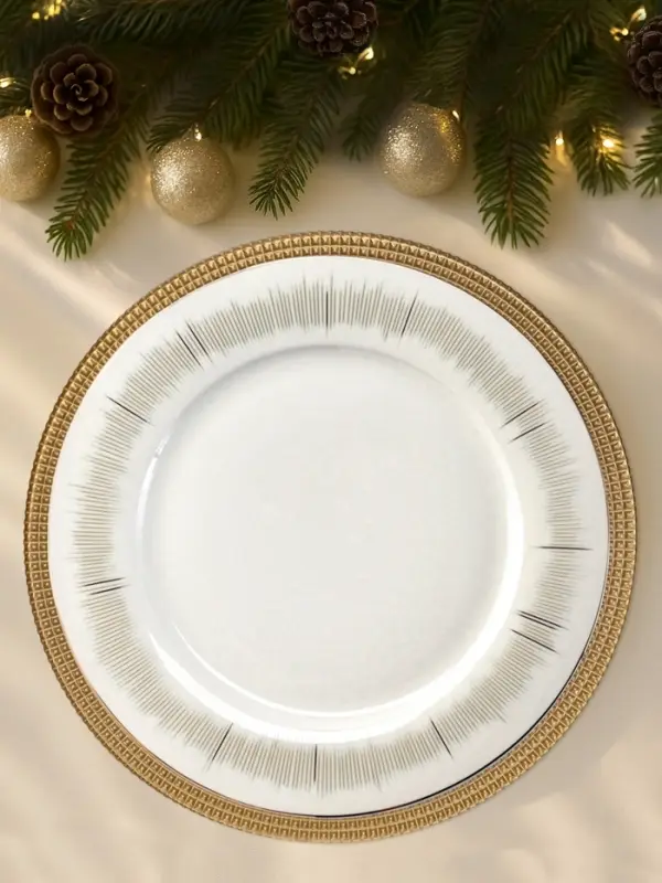 Тарелка подстановочная WY, d=33 см, стекло, золотистая